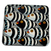 B & W Fishes Leather Coasters